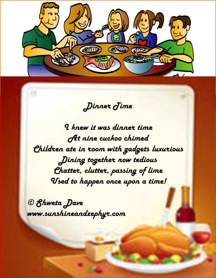 Dinner Time 33 words poem! Sunshine and Zephyr by Shweta
